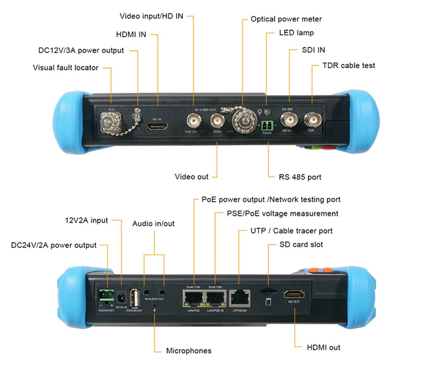 IPC - 9800 MOVTADHS 7 inç IPS Dokunmatik Ekran Monitör CCTV Test Cihazı ile HD-TVI HD-CVI AHD SDI IP Kamera 8MP AHD TVI CVI Test Cihazı Artı Görüntü  5