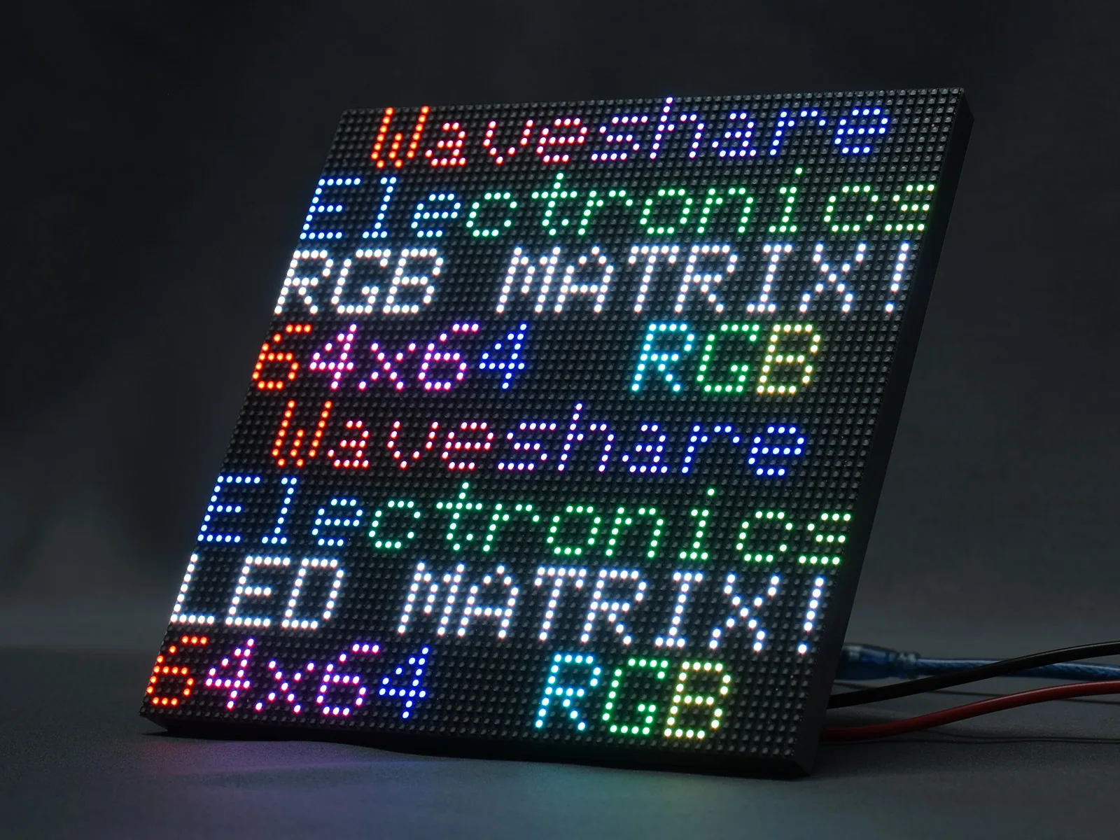 RGB Tam Renkli LED Matris Paneli 3mm Pitch 64×64 Piksel Ayarlanabilir Parlaklık Destekler Ahududu Pi Ve Arduino 5V / 4A Görüntü  3