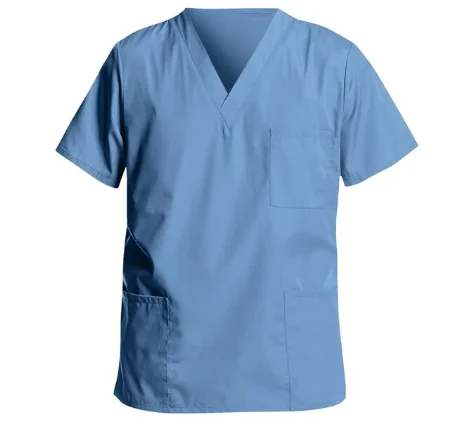 Yaz Seksi Tıbbi Üniforma Erkekler Kısa Kollu V Yaka Üstleri Hemşirelik çalışma üniforması T-shirt Cepler üniforma Görüntü  0
