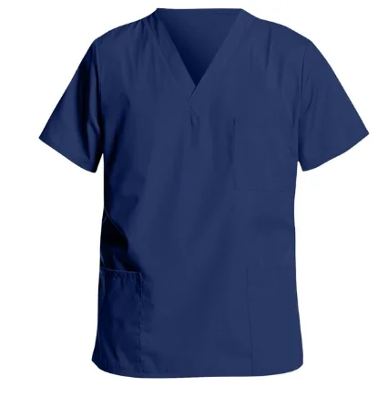 Yaz Seksi Tıbbi Üniforma Erkekler Kısa Kollu V Yaka Üstleri Hemşirelik çalışma üniforması T-shirt Cepler üniforma Görüntü  1
