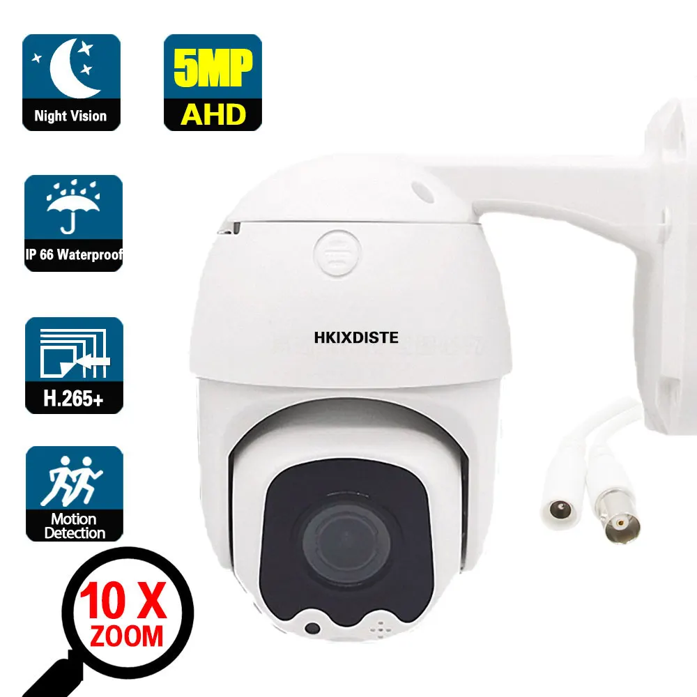 H. 265 AHD CVI TVI CVBS 4 İn 1 CCTV Dome Güvenlik Kamera PTZ 10X Zoom Analog HD Video Gözetim Kamera BNC Açık Su Geçirmez Görüntü  4