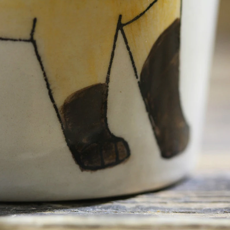 200 ML el-boyalı hayvan kahve fincanı Yaratıcı Siyam kedi seramik fincan Karikatür hediye kahve kupa Ofis su cam Parti hediyeler Görüntü  4