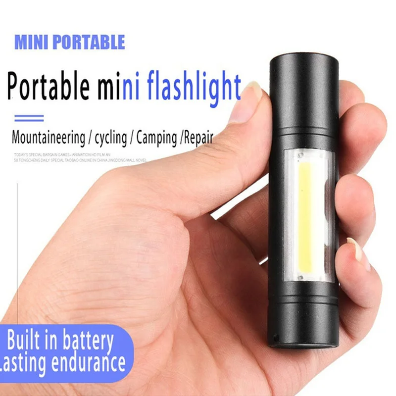 Şarj edilebilir LED el feneri Süper Parlak Mini çalışma ışığı 3 Modu Su Geçirmez Taşınabilir COB Taktik Torch Zumlanabilir kamp feneri Görüntü  0