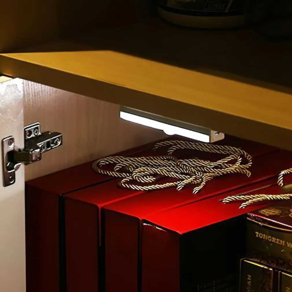 Akıllı Hareket Sensörü USB Şarj LED Gece Lambası İnsan Vücudu İndüksiyon Ev Yatak Mutfak Dolap Dolap Duvar Lambası Görüntü  1