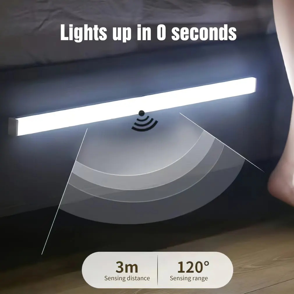 Akıllı Hareket Sensörü USB Şarj LED Gece Lambası İnsan Vücudu İndüksiyon Ev Yatak Mutfak Dolap Dolap Duvar Lambası Görüntü  4