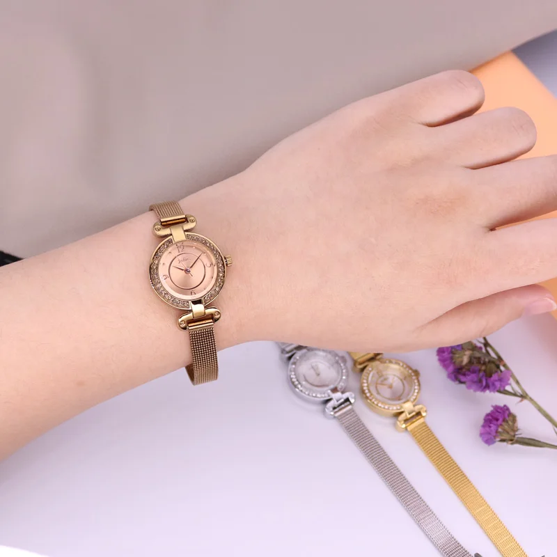Julius Küçük bayan kadın İzle Japonya kuvars Saatler Güzel Moda Saat Bilezik Paslanmaz Çelik kızın doğum günü hediyesi Hiçbir Kutu Görüntü  4