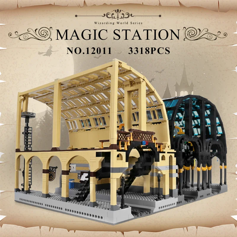 Kalıp KRAL 12011 oyuncak arabalar Sihirli Ekspres Tren İstasyonu Yapı Taşları Montaj Tuğla Oyuncaklar Çocuklar Noel Hediyeleri Görüntü  1