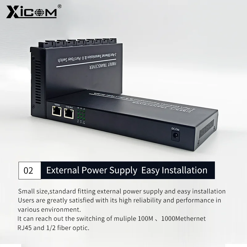 100/1000M Gigabit Ethernet Fiber Anahtarı 8*1.25 G Fiber Bağlantı Noktası 2 RJ45 Bağlantı Noktası Medya Dönüştürücü 20KM SC Tek Modlu Optik Alıcı-verici Görüntü  4