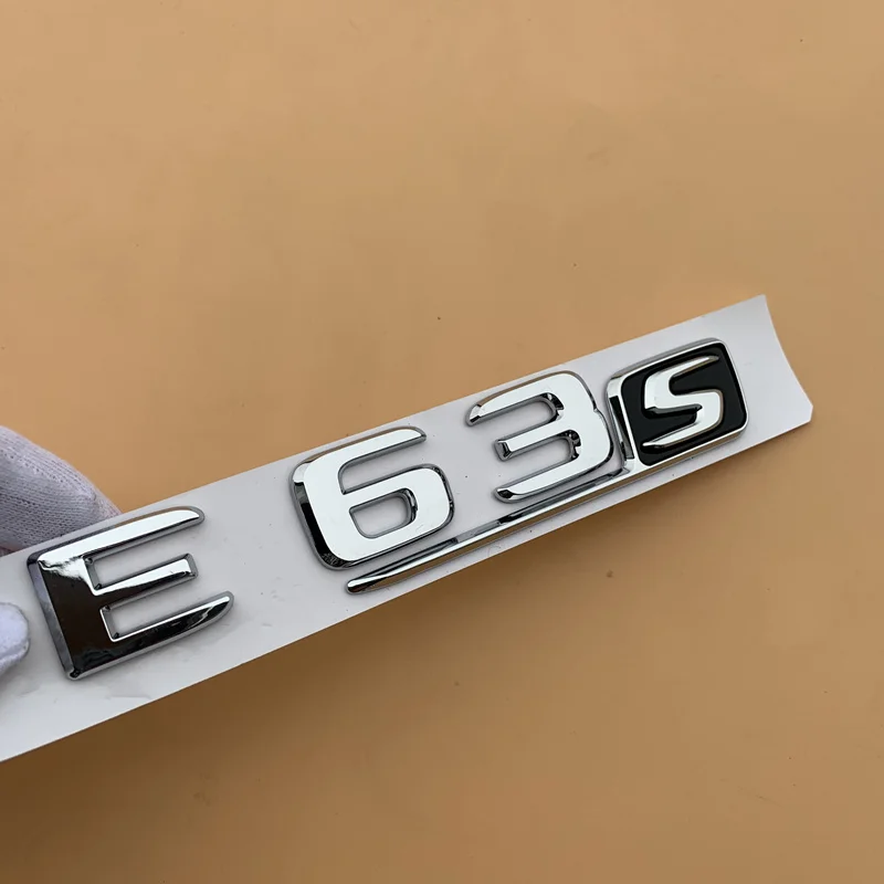Krom Mektup Numarası Amblemi Mercedes Benz AMG için C43 C63 C63S E43 E53 E63S S65L V12 V8 BITURBO 4MATIC + Araba Gövde Çamurluk Etiket Görüntü  4