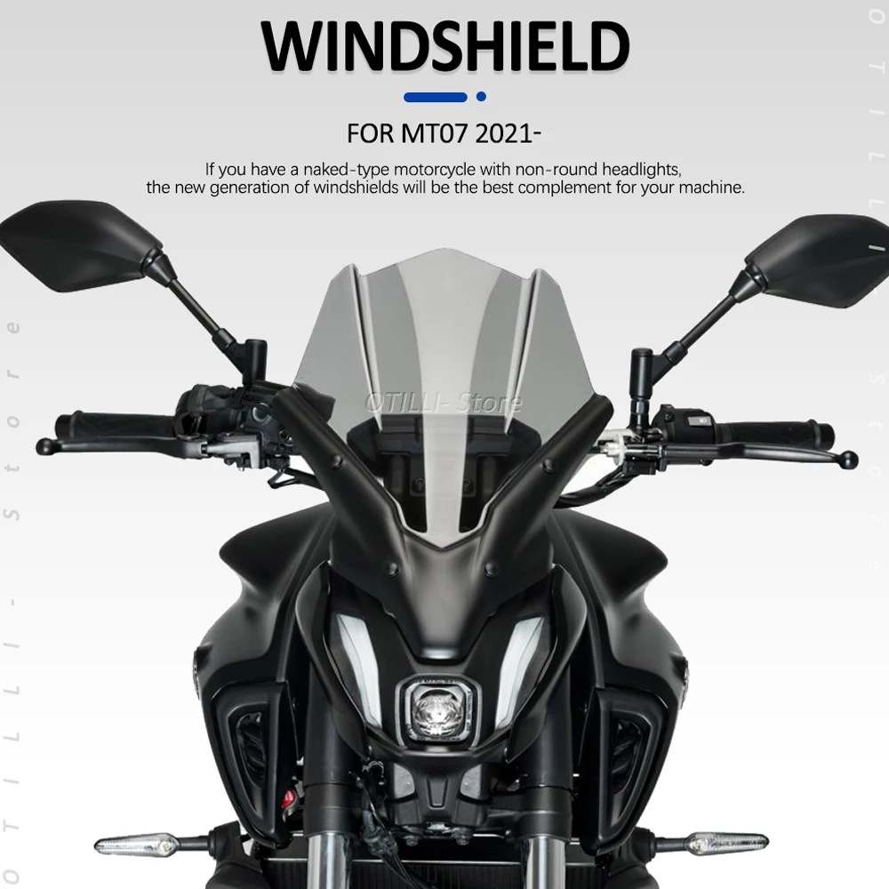 Yeni motosiklet Parçaları Cam Ön Cam Ön Ekran Deflectore Yamaha MT - 07 MT07 2021 Görüntü  1