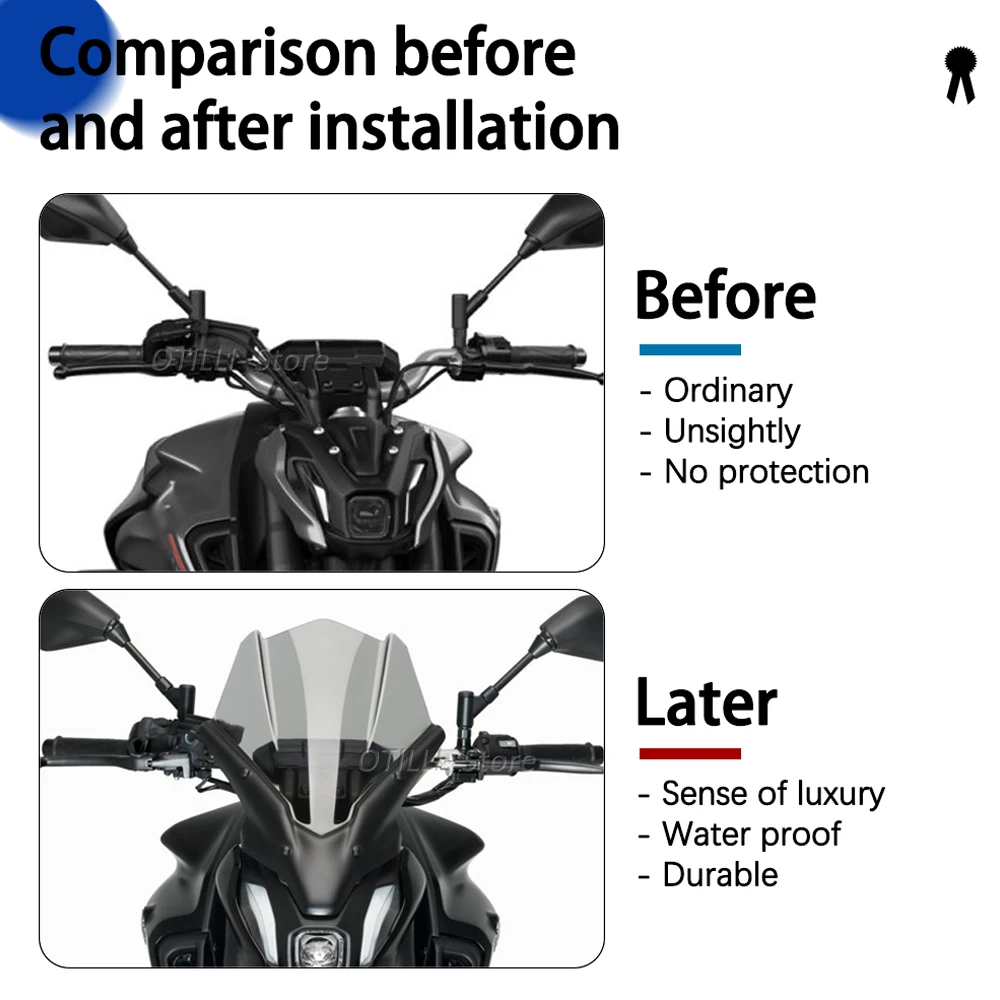 Yeni motosiklet Parçaları Cam Ön Cam Ön Ekran Deflectore Yamaha MT - 07 MT07 2021 Görüntü  4