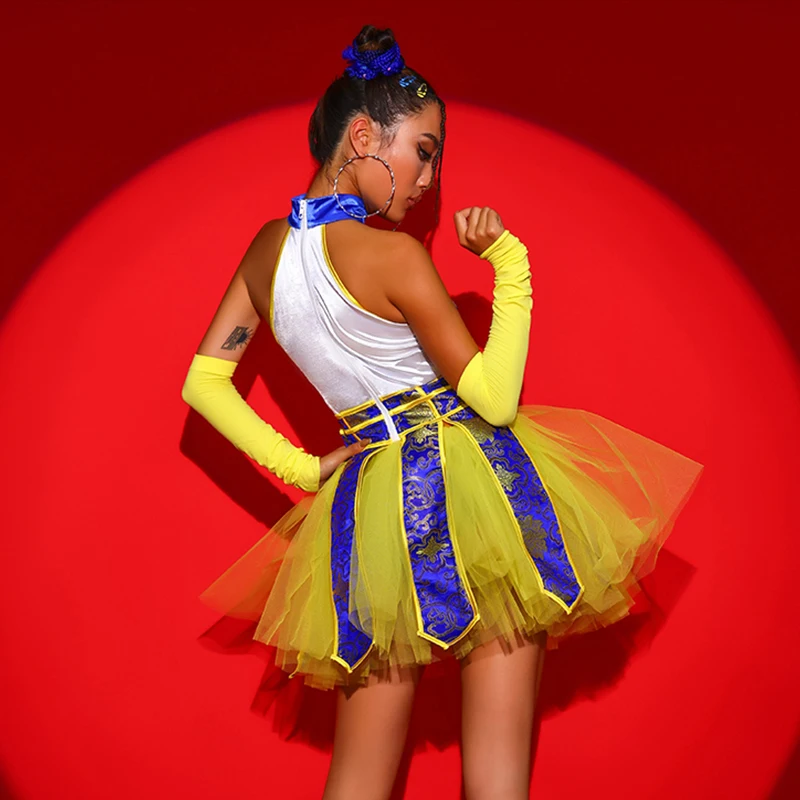 2022 Yeni Gece Kulübü Gogo Dans Elbise Rave Kıyafet Çin Tarzı Elbise Yetişkin Kadın Caz Dans Performansı Sahne Kostüm YS3226 Görüntü  1