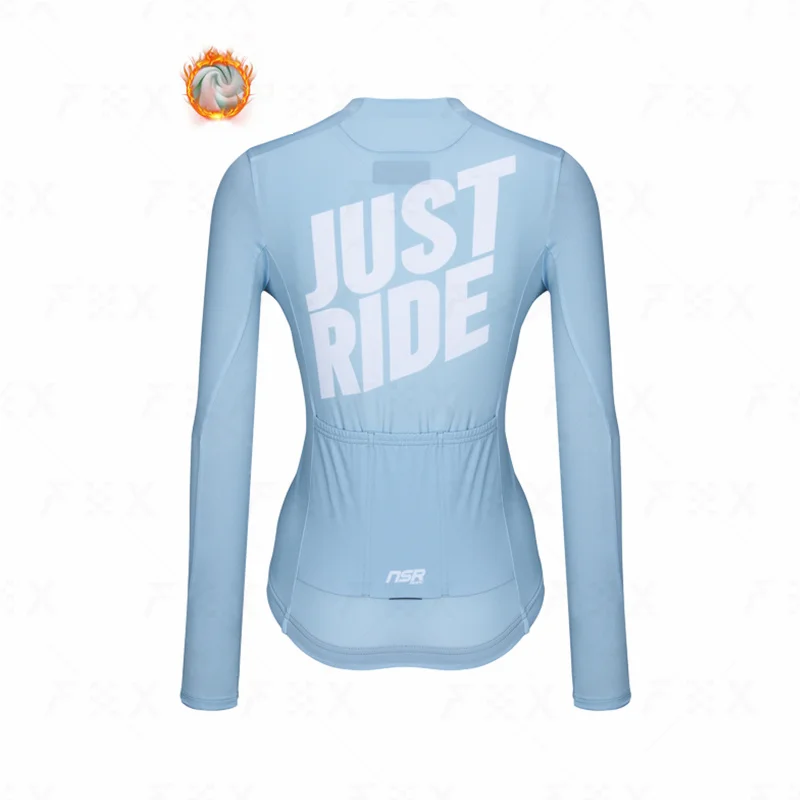 Kore NSR 2022 Kış Yeni Bisiklet Giyim Seti Bayan Termal Polar Bisiklet Jersey Takım Elbise Sürme Spor MTB Giyim Bib Pantolon Görüntü  4