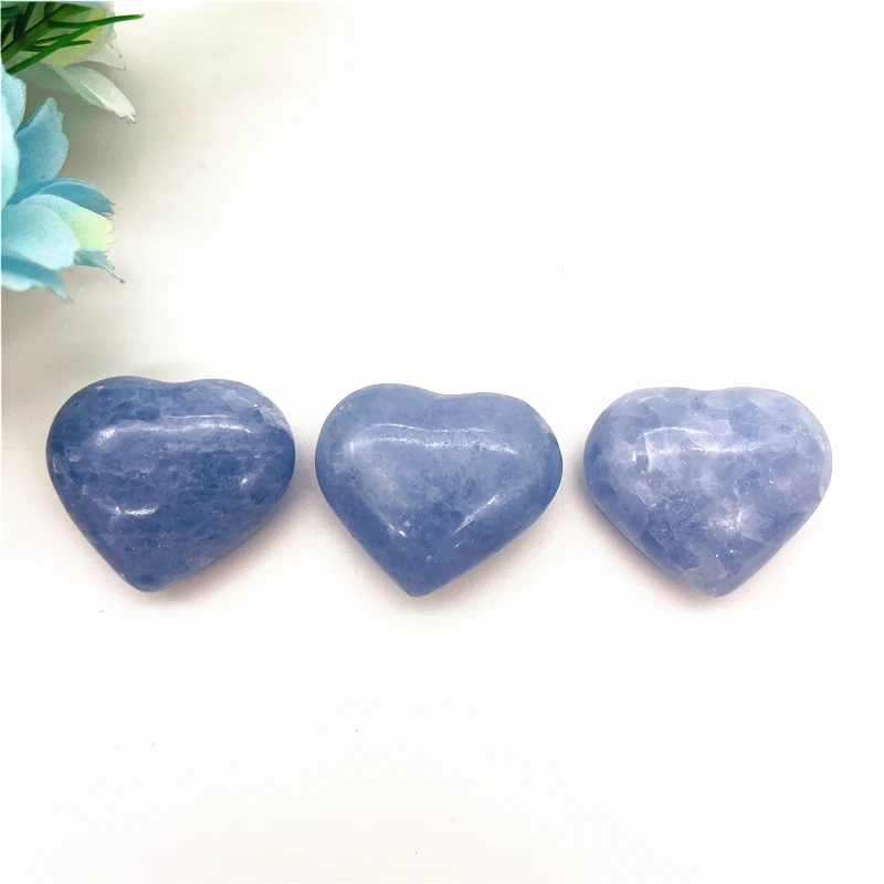 1 adet Küçük Doğal Mavi Kalsit Kristal Kalp Şeklinde Reiki Şifa Palmiye Taşlar Taşlar Kuvars Kristalleri Çakra Ev Dekorasyon Görüntü  0