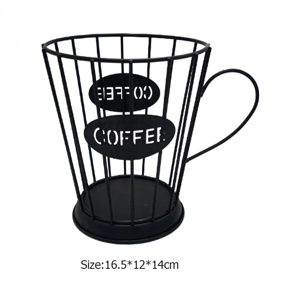 Evrensel Kahve Kapsül Depolama Sepeti Kahve Fincanı Sepeti Vintage Kahve Pod Organizatör Tutucu Siyah Ev Cafe Otel İçin Görüntü  0