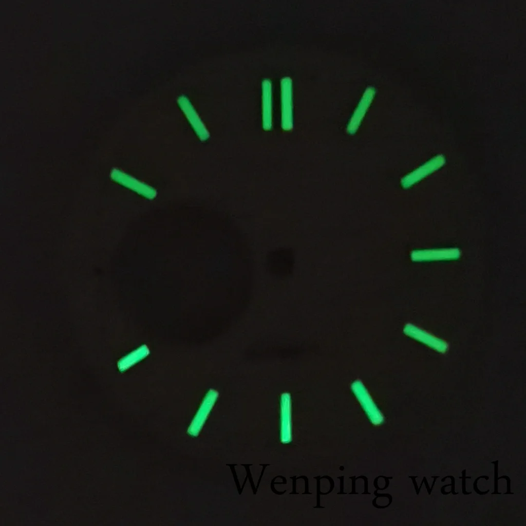 Yeni 29.7 mm Steril Beyaz / Yeşil / Kahverengi / Mavi İzle Dial Yeşil ışık Fit NH38 Otomatik hareket izleme Montaj aksesuarları Görüntü  4