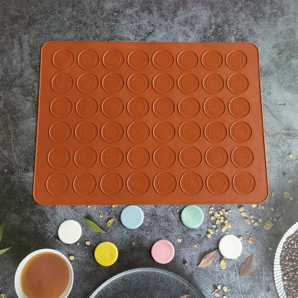 Silikon Macaron Pasta Fırın Pişirme Kalıp 48 Kavite DIY Kek Rulo Mat Pişirme Mat 3D Çikolata Kalıp Sac Mat Görüntü  4