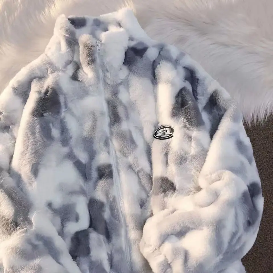 2022 Kadın ceketi Yeni Batik fermuarlı ceket Kış kadın ceketi Uzun Kollu Büyük Boy Üst Moda Sokak Sıcak Ceket Görüntü  2