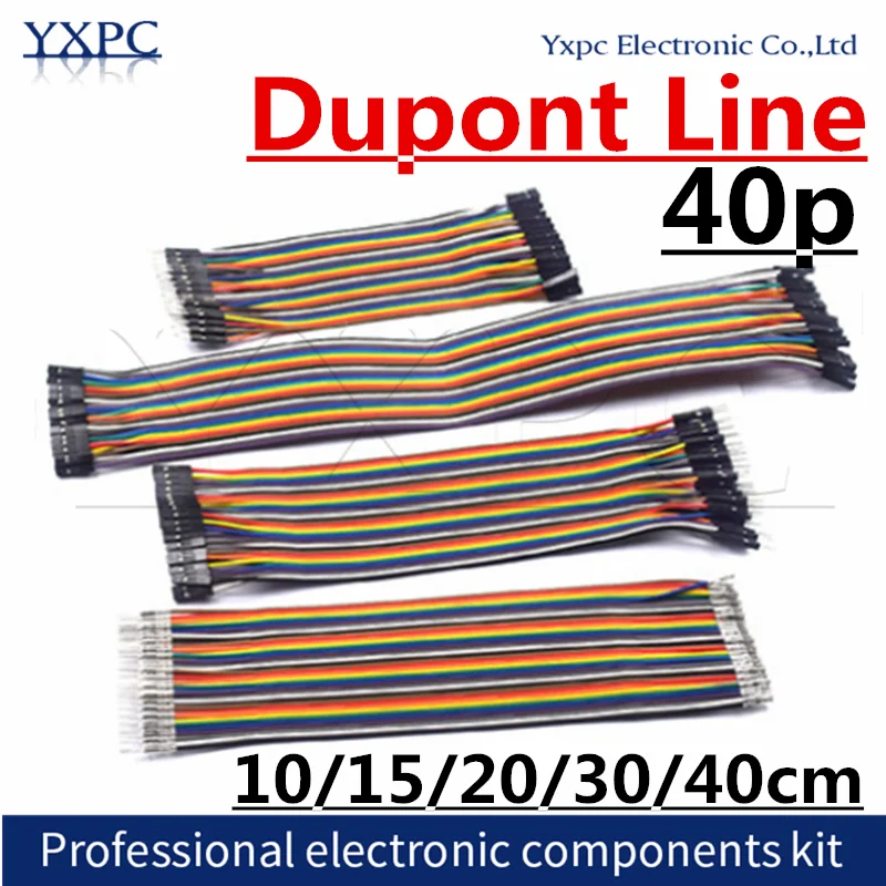 Dupont Hattı 10/15/20/30 / 40CM 40pin Erkek + Erkek Kadın ve Kadın için Kadın Jumper Tel Dupont Kablo DIY KİTİ için Görüntü  1