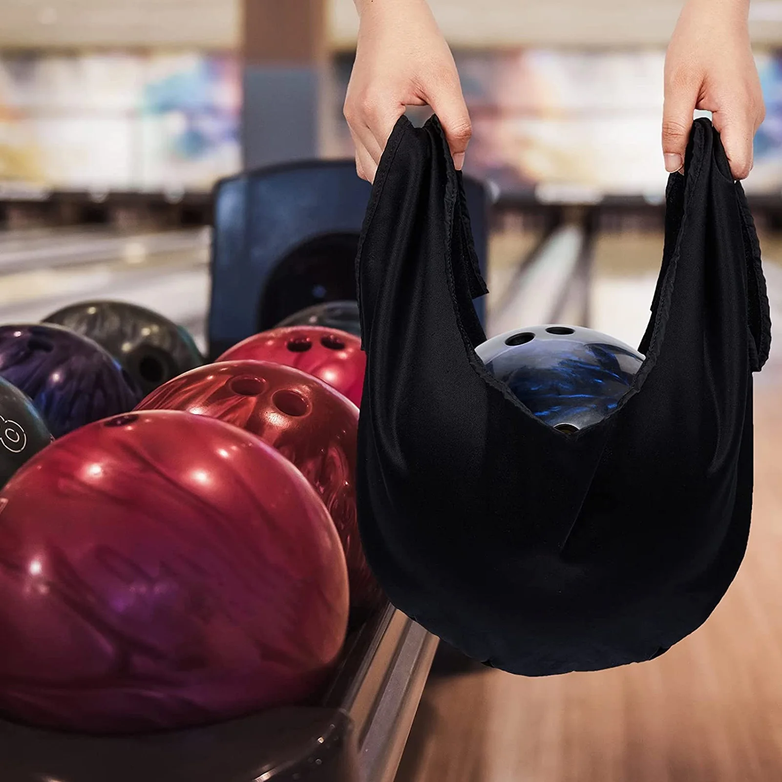 Dayanıklı bowling topu Çantası Depolama Ve Temizleyici Tutucu See-testere Temizleyici Mikrofiber Top Parlatıcı bowling topu Temizleme Çantası Görüntü  1