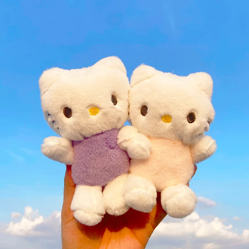 Kawaii Sanrio Peluş Bebek Hello Kittys Aksesuarları Sevimli Karikatür Anime Çanta Kolye çanta uğuru Çift Anahtarlık Oyuncaklar Kızlar için Hediye Görüntü  3