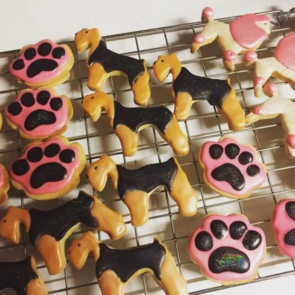 6 Stilleri Metal Pet Köpek Kemik Paw kurabiye kesici Kalıp DIY Fondan Sugarcraft Pasta Bisküvi 3D Pişirme Kalıp Kek Dekorasyon Araçları Görüntü  0