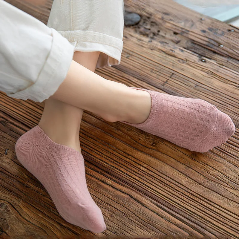 1 çift Kadınlar Görünmez Tekne Çorap Yaz Mujer Silikon kaymaz Chaussette Ayak Bileği Düşük Kadın Pamuk Gösterisi Nefes Calcetines Görüntü  2