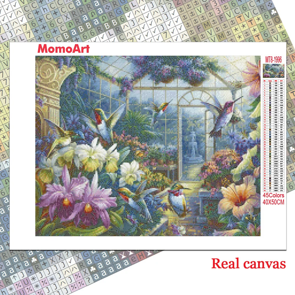 MomoArt 5D Elmas Boyama Kuş Tam Elmas Mozaik Çiçek Gümrükleme Manzara Nakış Satış Yeni Gelenler 2022 Ev Dekor Görüntü  2