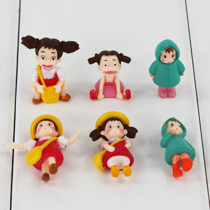 2-3 cm 6 adet/grup japon animesi Komşum Totoro Hayao Miyazaki Film Mini Mei Olabilir PVC Eylem Model Oyuncaklar Bebek Görüntü  4