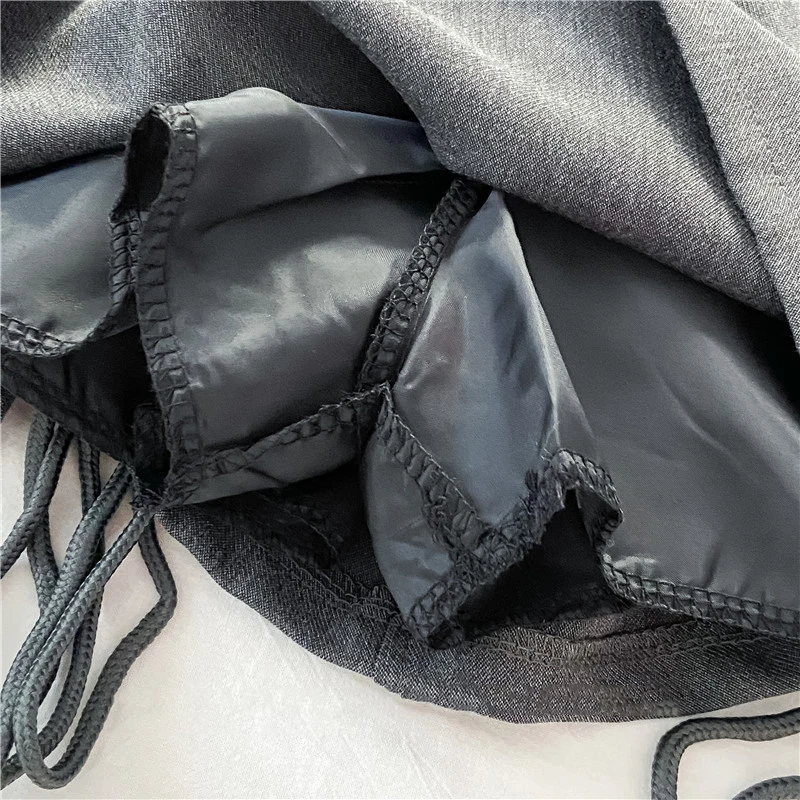 Etekler Kadınlar Katı Büzgü Tasarım Mini Kore Moda Harajuku Şık Mujer Faldas Siyah Streetwear Tüm Maç Basit Rahat Seksi Görüntü  5