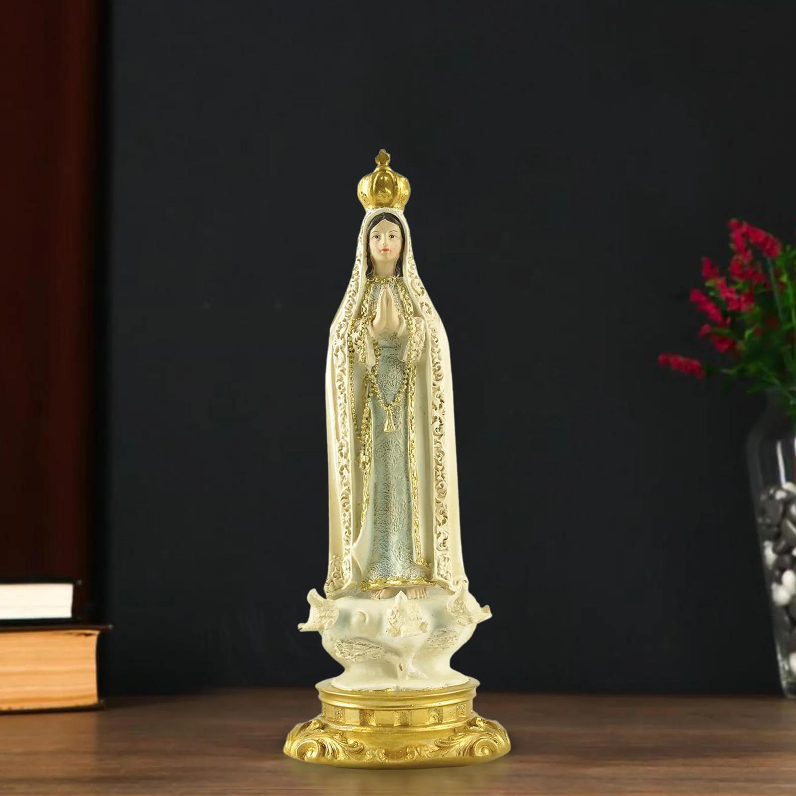 2022 Yeni Fatima Heykeli Kutsal Bakire meryem Heykeli Dini Heykelcik Hediyeler | Katolik Koleksiyon Heykelcik Ev için Görüntü  2