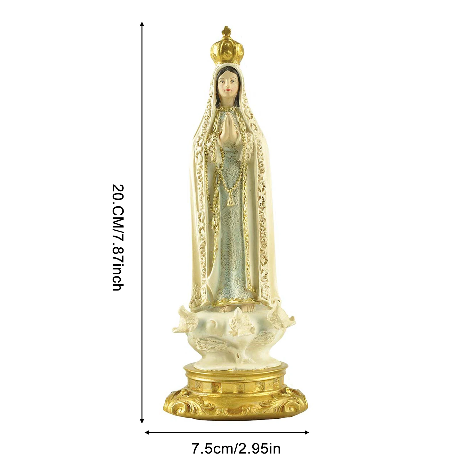 2022 Yeni Fatima Heykeli Kutsal Bakire meryem Heykeli Dini Heykelcik Hediyeler | Katolik Koleksiyon Heykelcik Ev için Görüntü  5