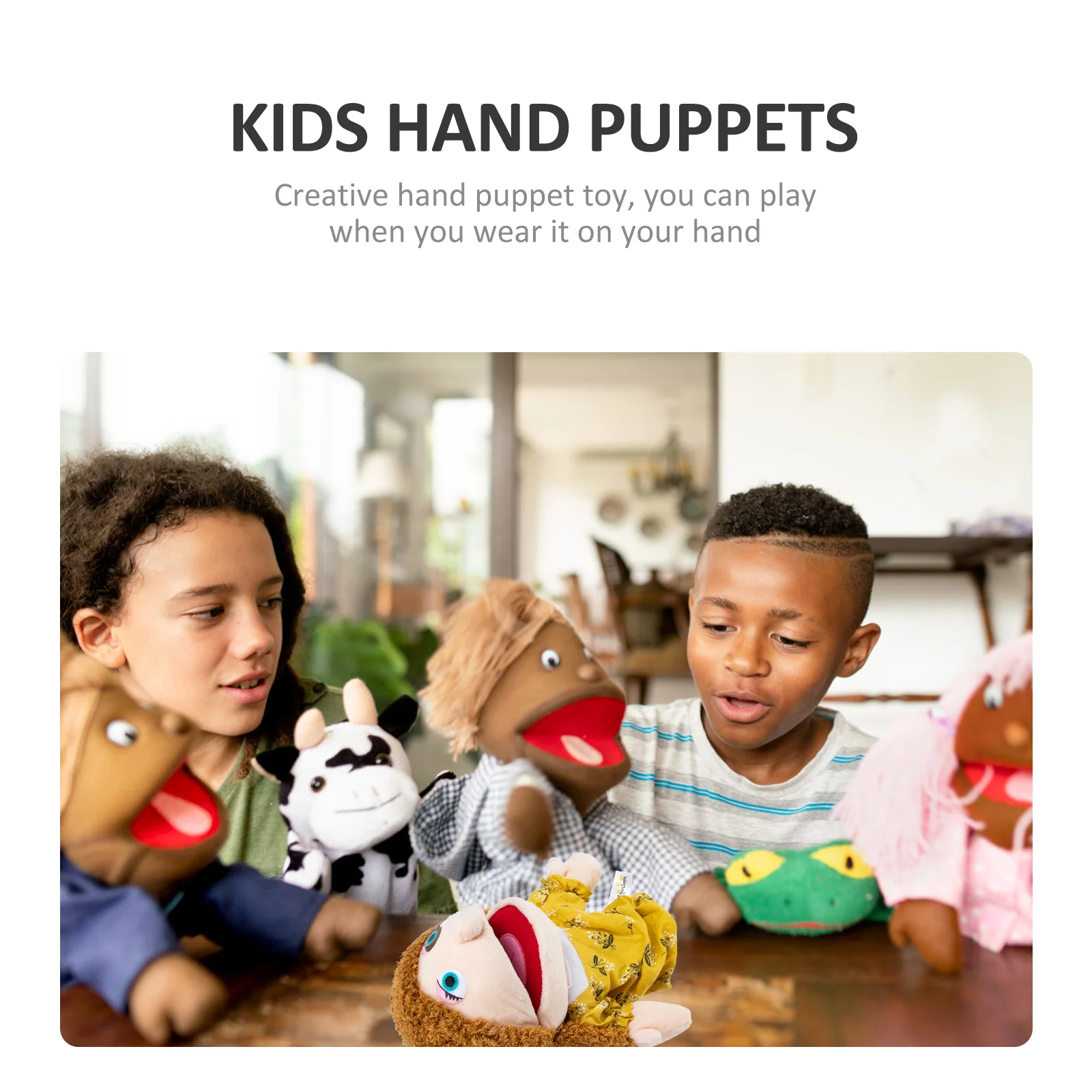 Kukla Puppetskids Peluş Parmak Hikaye Playfamily Oyuncaklar Konuşan Rol İnteraktif Hikaye Anlatma Karikatür Çocuk Kız Ağız Dolması Görüntü  2