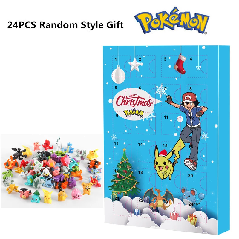 24 ADET Pokemon Noel 2022 Advent Takvimi 3 Renk Kutusu Şekil Oyuncaklar Orijinal Pikachu Anime Figuras Çocuk Pokemon Gits Kutuları Görüntü  4