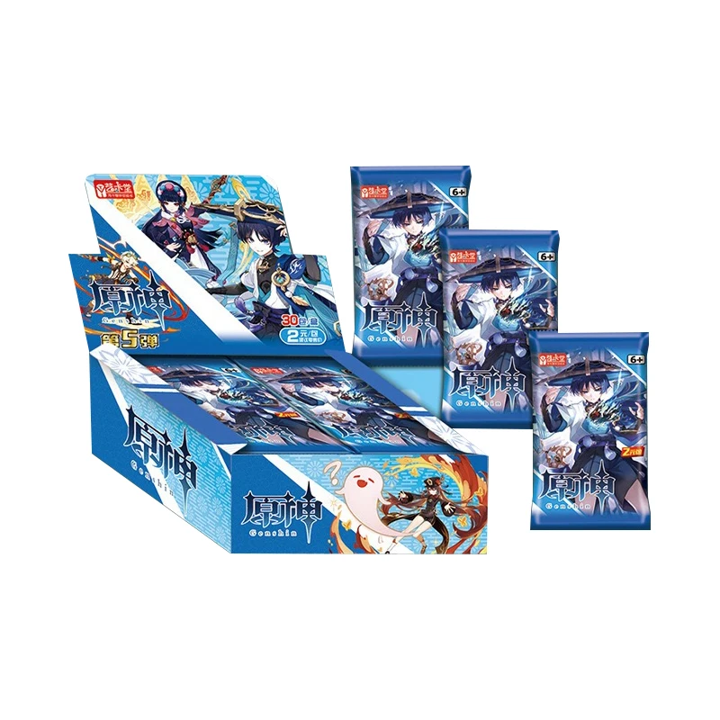 Genshin Darbe Kartları Anime TCG Oyun Koleksiyonu Paketi Booster Kutusu Nadir SSR Çevreleyen Masa Oyuncaklar İçin Aile Çocuk Hediye Görüntü  1