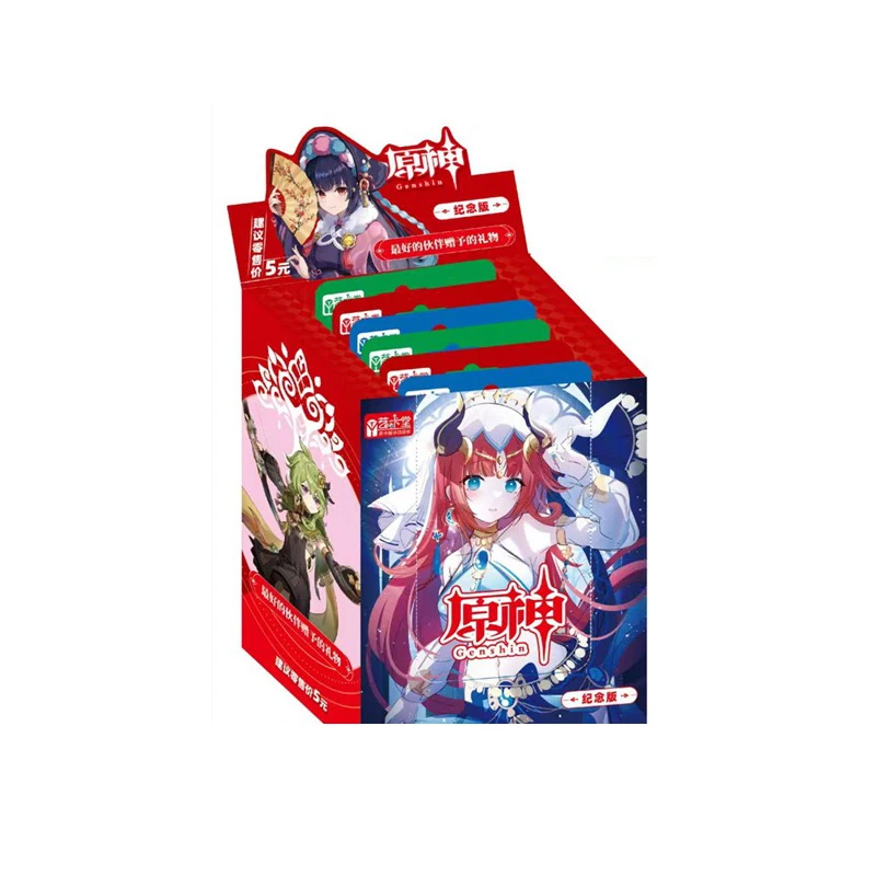 Genshin Darbe Kartları Anime TCG Oyun Koleksiyonu Paketi Booster Kutusu Nadir SSR Çevreleyen Masa Oyuncaklar İçin Aile Çocuk Hediye Görüntü  3