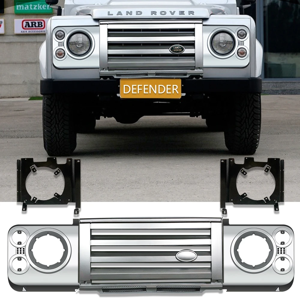 Otomobil Parçaları Araba Styling Tuing Ön Orta ABS Adventure Edition Stil Grille Land Rover Defender 90 110 Için Araç Görüntü  1
