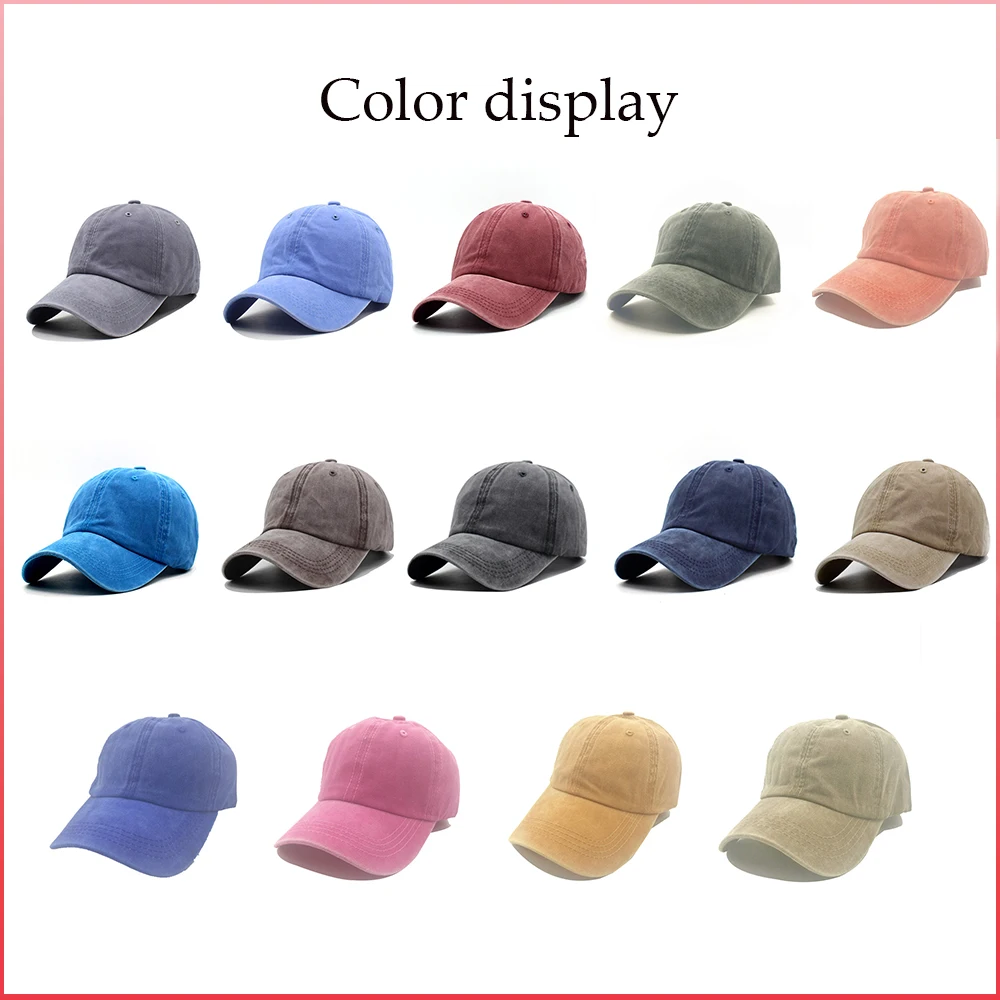 Moda Yeni Nefes Beyzbol Kapaklar Vintage Rahat Yıkanmış Güneş Koruma şapkaları Basit Düz Renk Tuval Hip Hop Siperliği Görüntü  2