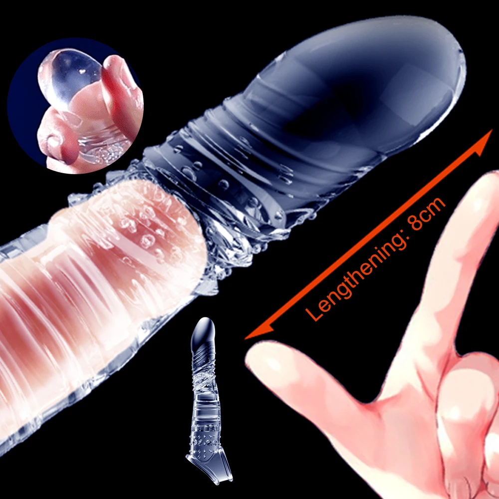 Elastik Penis Uzatma Kollu Kullanımlık Yumuşak Gecikmeli Boşalma Prezervatif Penis Extender Dick Kollu Yetişkin Seks Oyuncakları Erkekler İçin Görüntü  0