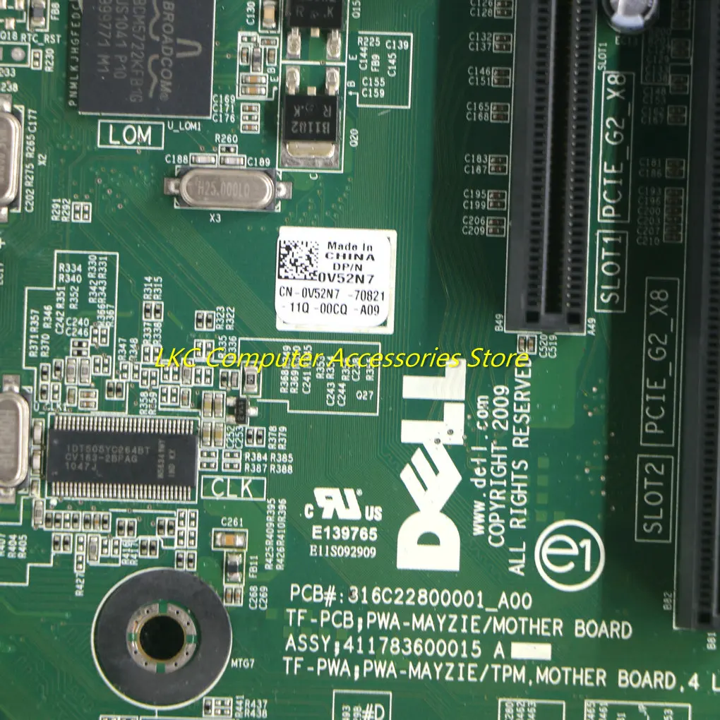 DELL PowerEdge T110 Anakart 0V52N7 V52N7 CN-0V52N7 LGA1556 DDR3 Anakart 100 % Test Tam Çalışma Görüntü  4