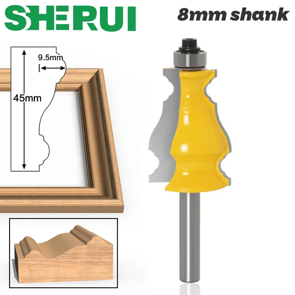 8mm Shank Resim Çerçevesi Freze Uçları Zıvana Tungsten Karbür Hattı Bit Ağaç İşleme freze ahşap için kesici Görüntü  1