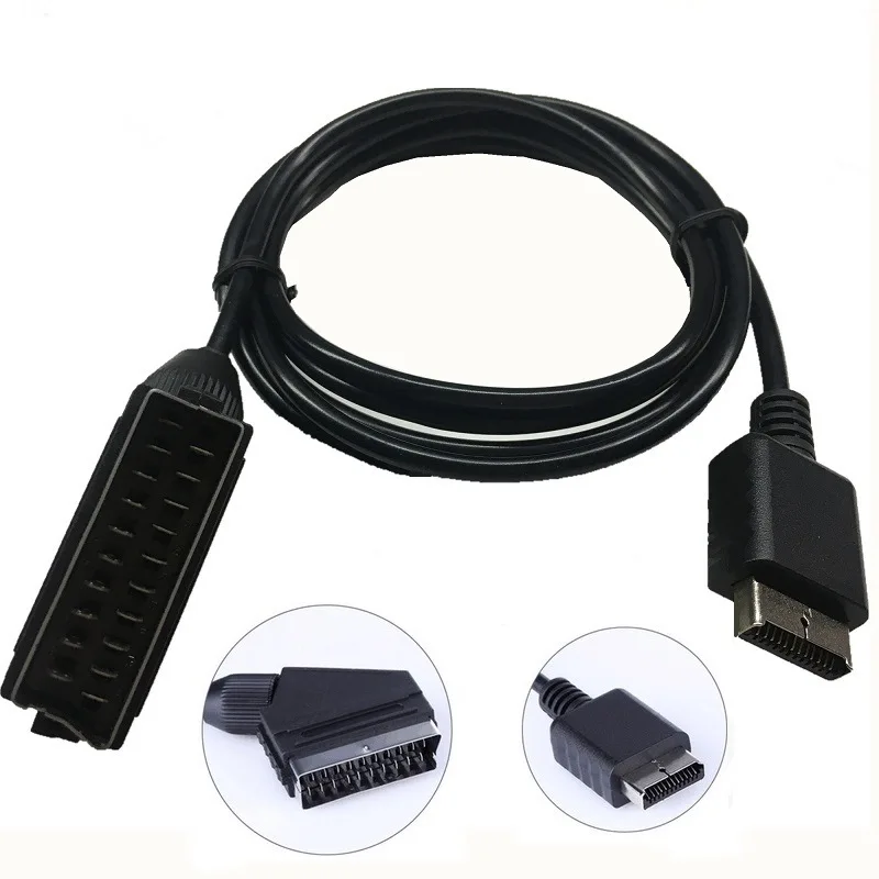1.8 m RGB Scart Kablosu Sony Playstation PS2 PS3 TV AV Kurşun Yedek Bağlantı Oyun Kablosu Tel PAL / NTSC Konsolları Görüntü  0