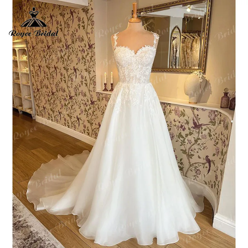 2022 Dalma Organze düğün elbisesi Prenses Dantel Aplike Spagetti Sapanlar Sevgiliye Custom Made robe de réception de mariage Görüntü  2