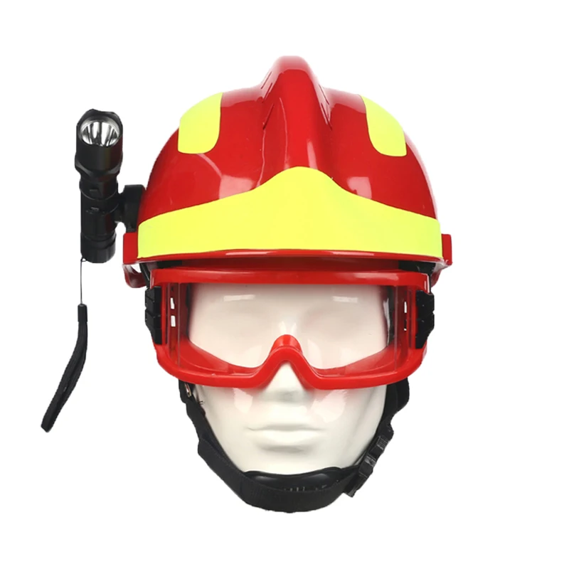 Farlar ve yangın gözlüklü güvenlik kurtarma kaskı, ABS güvenlik kaskı, yangınla mücadele, güvenlik kaskı Görüntü  1