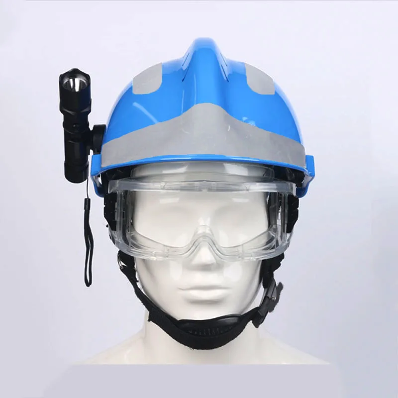 Farlar ve yangın gözlüklü güvenlik kurtarma kaskı, ABS güvenlik kaskı, yangınla mücadele, güvenlik kaskı Görüntü  3