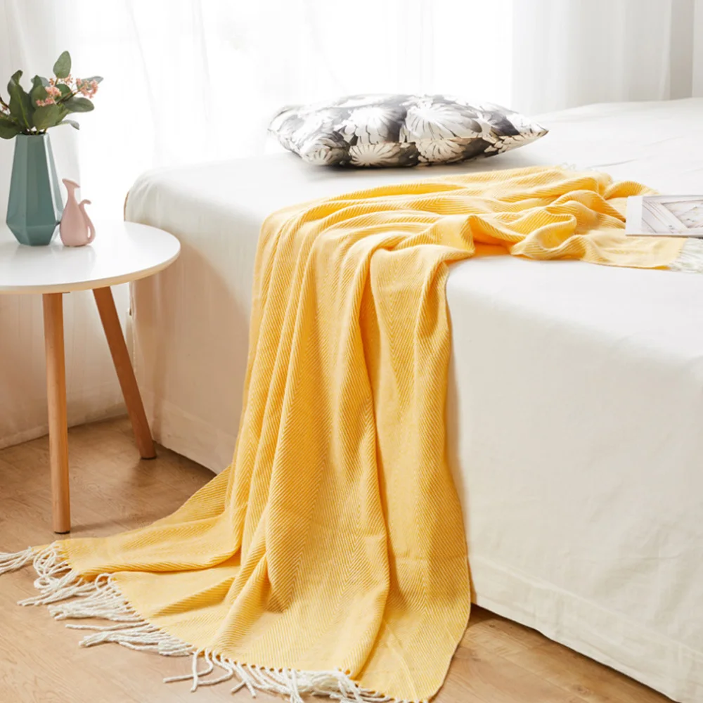 Ev İskandinav örgü battaniye çekyat Dekoratif Yatak İpliği Battaniye Kanepe Ofis Şekerleme Atmak Battaniye Yumuşak Havlu Yatak Goblen Görüntü  0