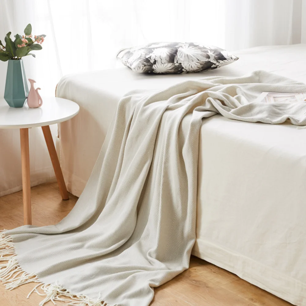 Ev İskandinav örgü battaniye çekyat Dekoratif Yatak İpliği Battaniye Kanepe Ofis Şekerleme Atmak Battaniye Yumuşak Havlu Yatak Goblen Görüntü  5