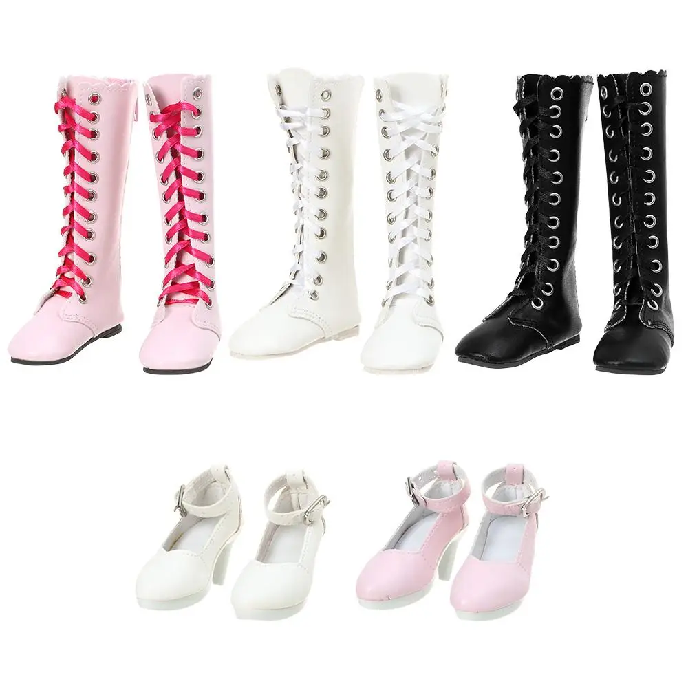 1/3 PU Deri 60cm Bebek Botları Yeni Moda Kumaş Ayakkabı 7.8 CM Bebek Giyen Oyun Evi Aksesuarları Farklı Renk 5 Stilleri Görüntü  2