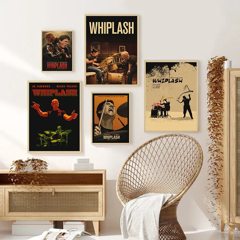Whiplash Davul Davulcu Müzik Caz Kraft kağıt afiş Deco Sanat Grafik Film Film Afiş Baskı Görüntü  0