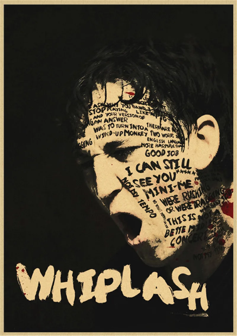 Whiplash Davul Davulcu Müzik Caz Kraft kağıt afiş Deco Sanat Grafik Film Film Afiş Baskı Görüntü  2